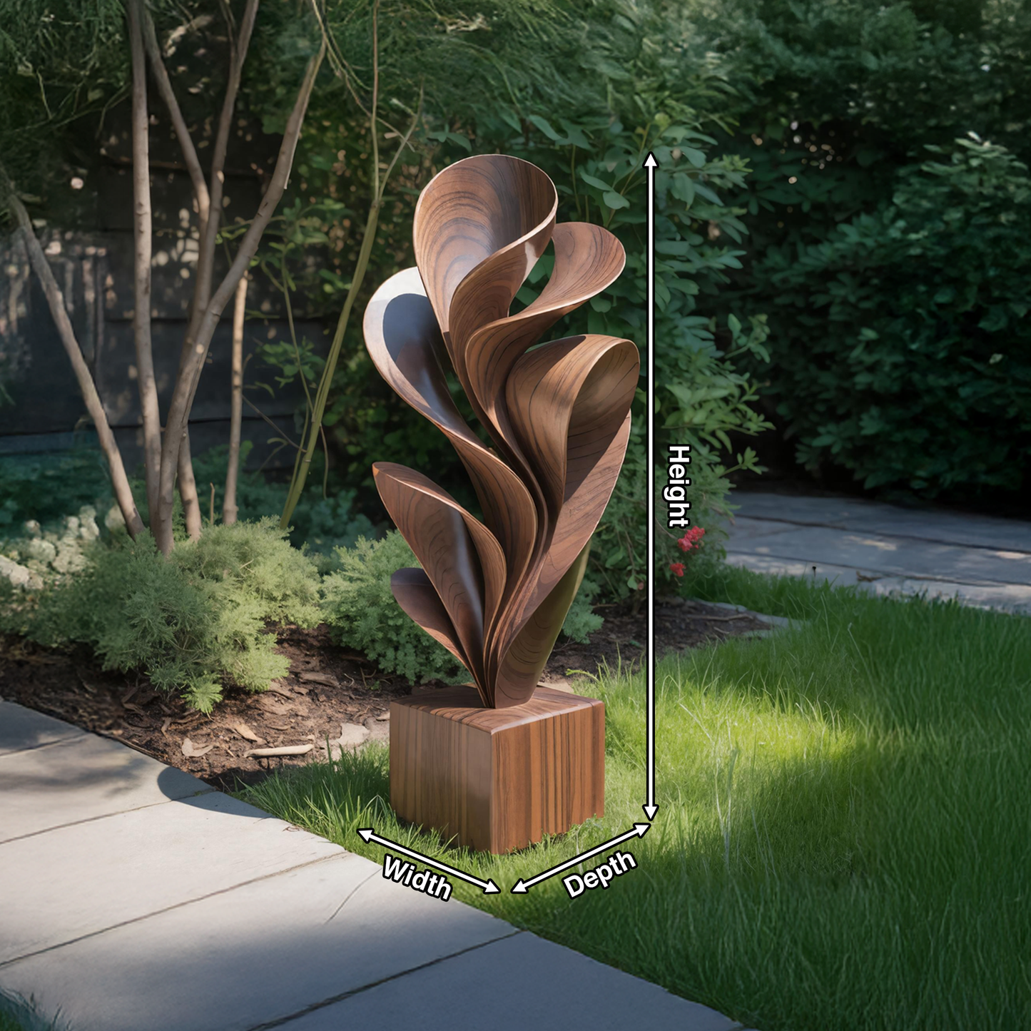 Farmhouse Solid Wood Sculpture Outdoor Garden Decoration