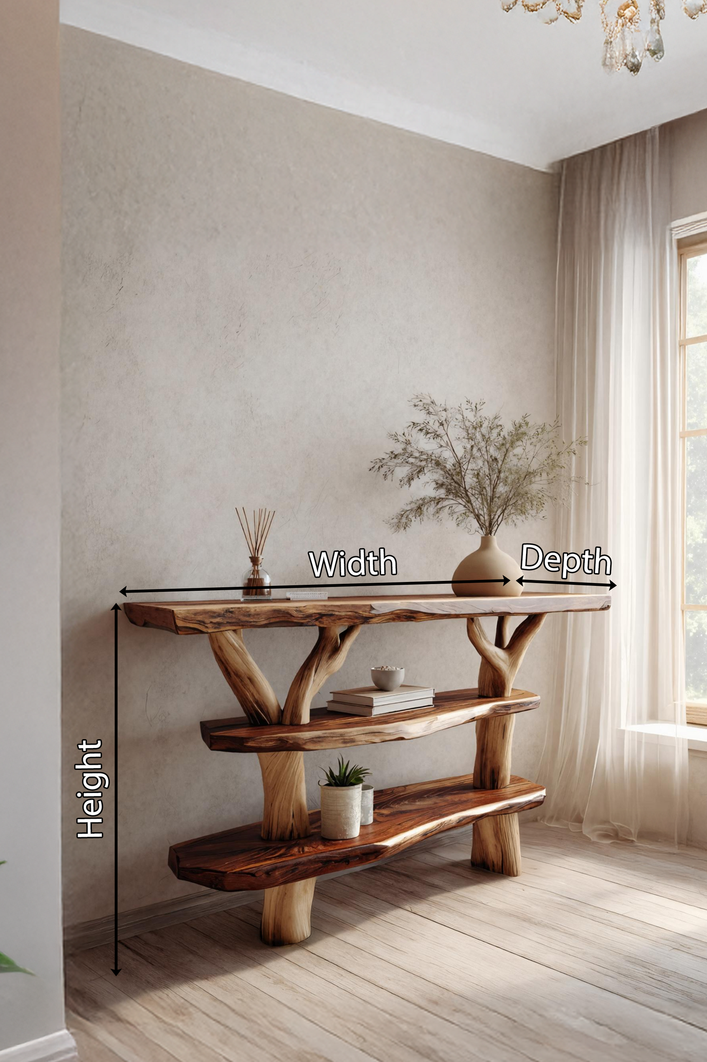 Handcrafted Solid Wood Console Table For Classic Entryway Furniture Style