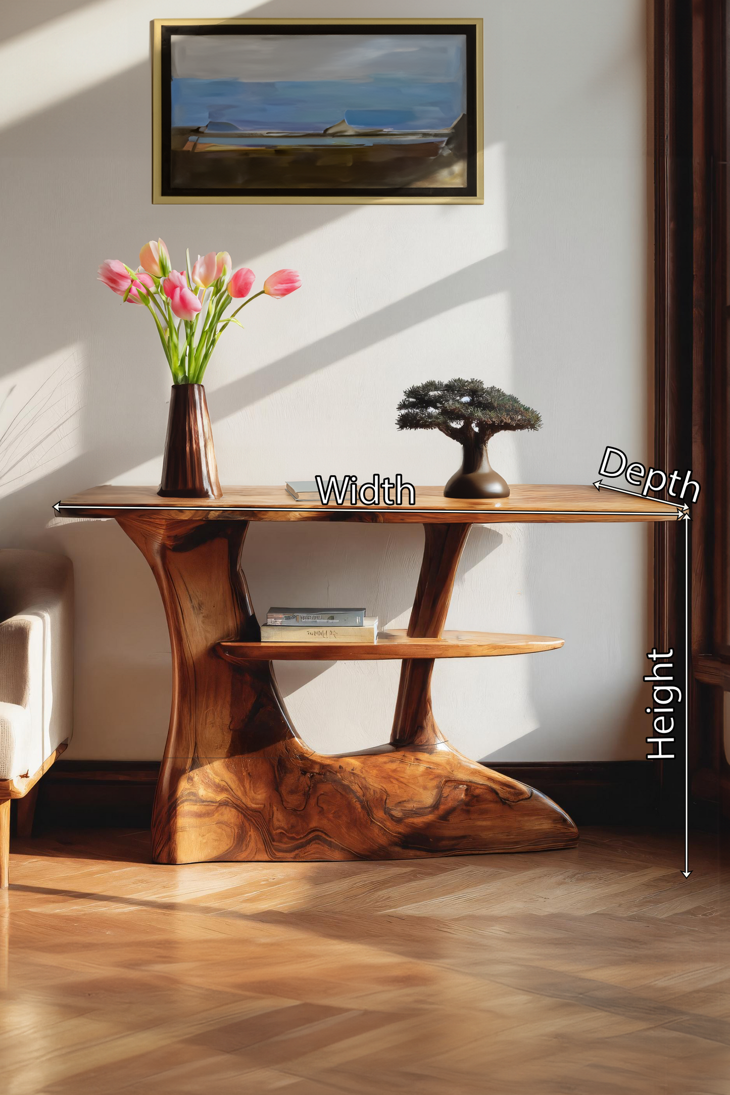 Handcrafted Wooden Entryway Table For Rustic Home Styling