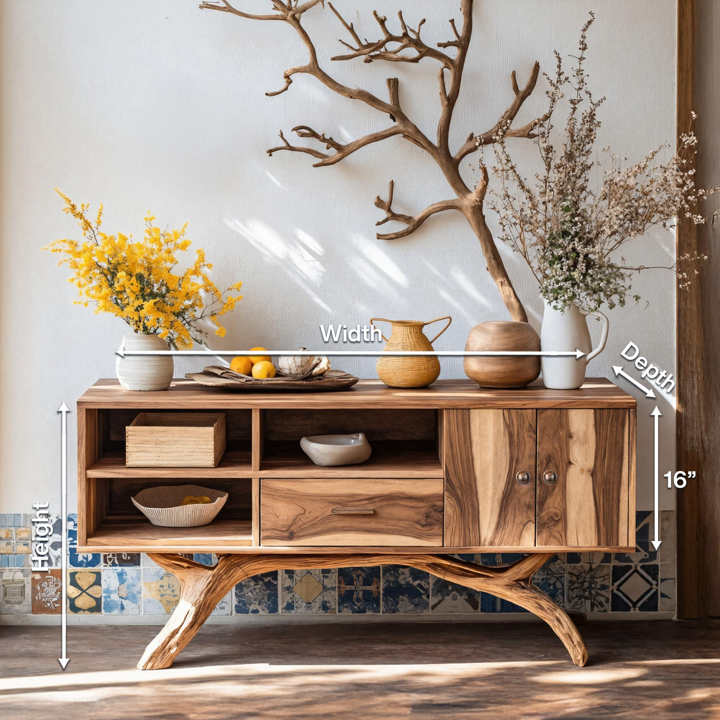 Mid Century Live Edge Entryway Table For Bedroom Decor Inspiration