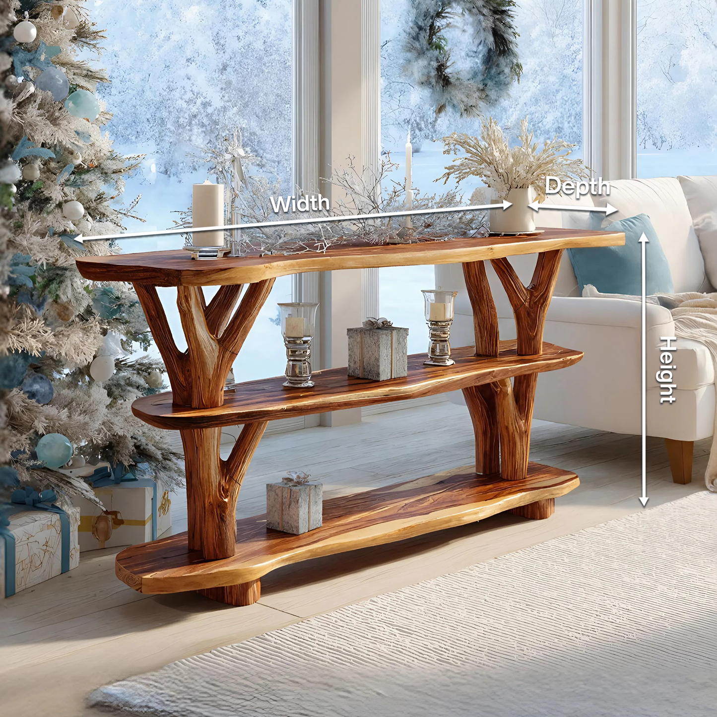 Modern Live Edge Entryway Table For Furniture Decor Holiday Gift Decoration