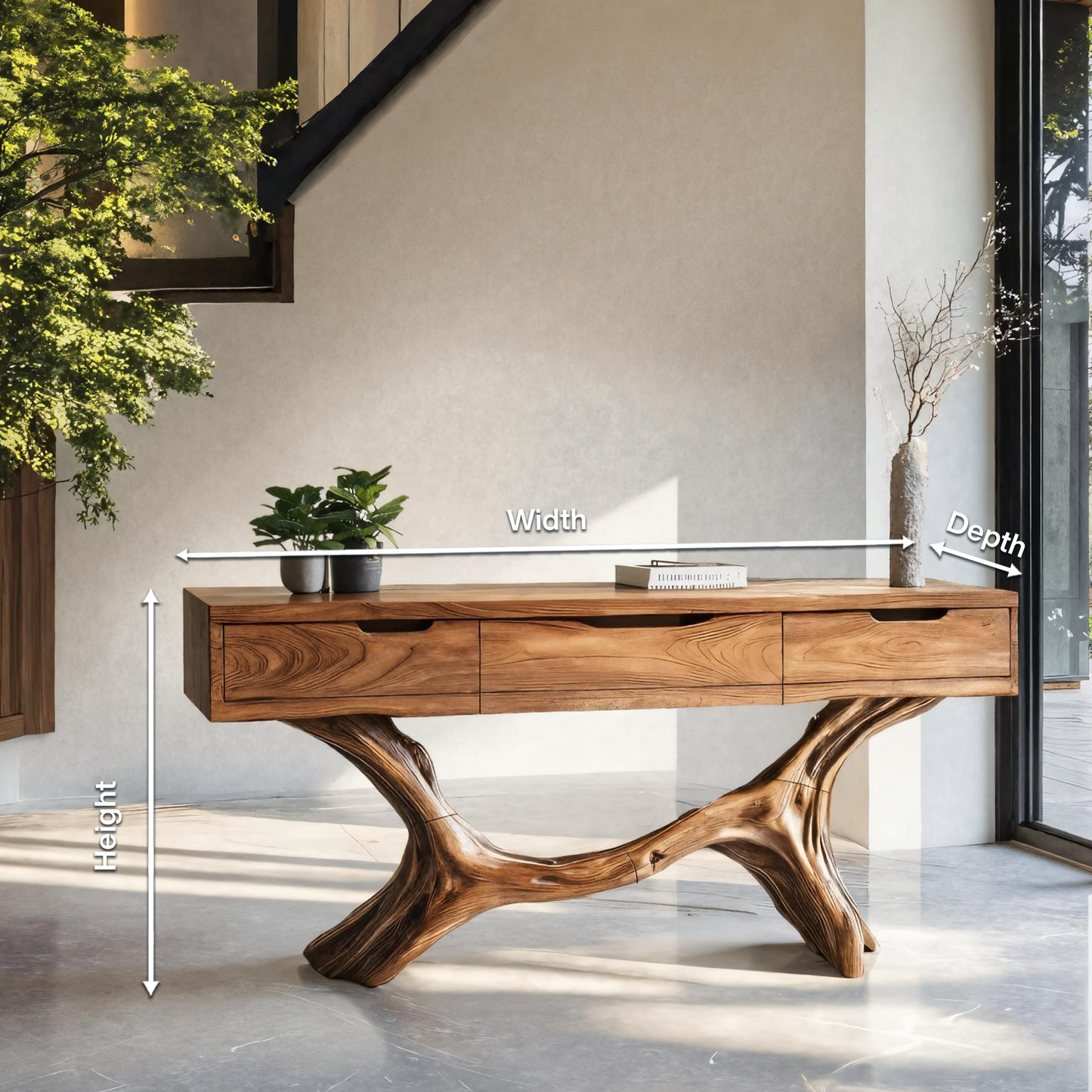 Rustic Solid Wood Dressing Table For Cozy Bedroom