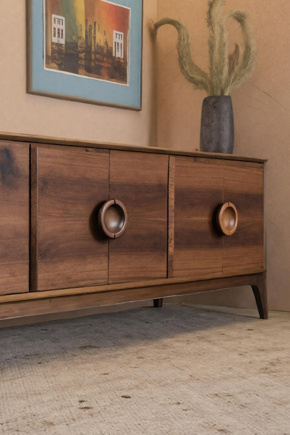 Mid Century Circular Sideboard For Living Room