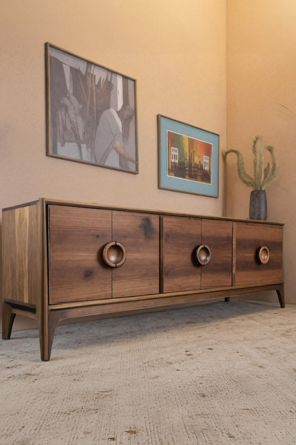 Mid Century Circular Sideboard For Living Room