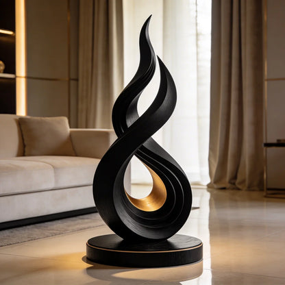 Layered Flame Infinity Wood Floor Sculpture