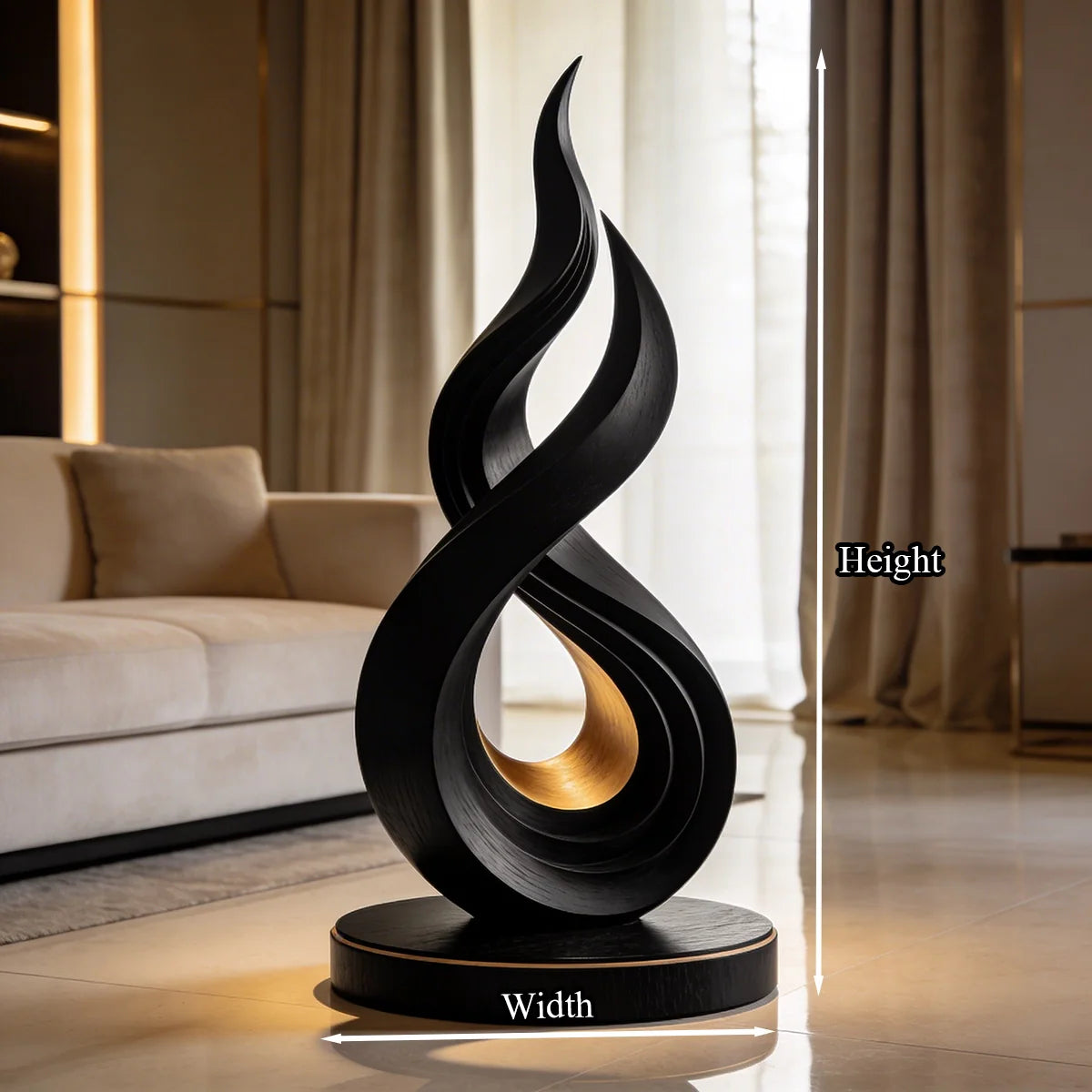Layered Flame Infinity Wood Floor Sculpture
