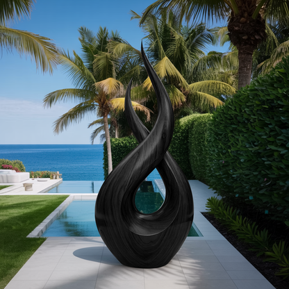 Modern Solid Wood Sculpture Entryway Design Accent Furniture