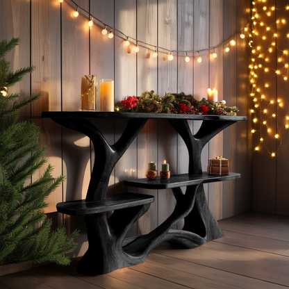 Farmhouse Solid Wood Console Table For Christmas Home Decoration