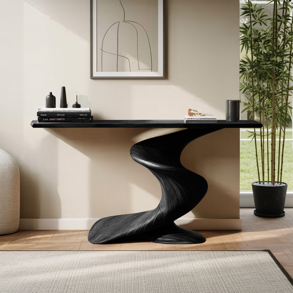 Handcrafted Wood Console Table Furniture Decor