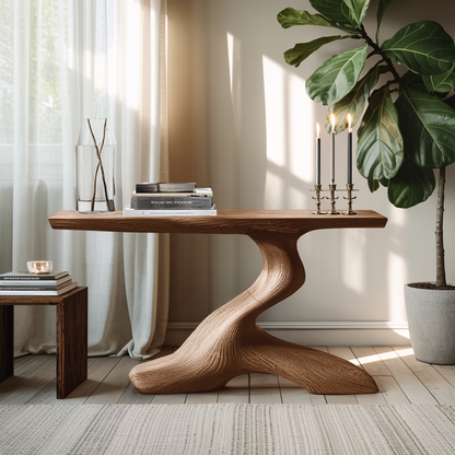 Mid Century Live Edge Desk For Living Room