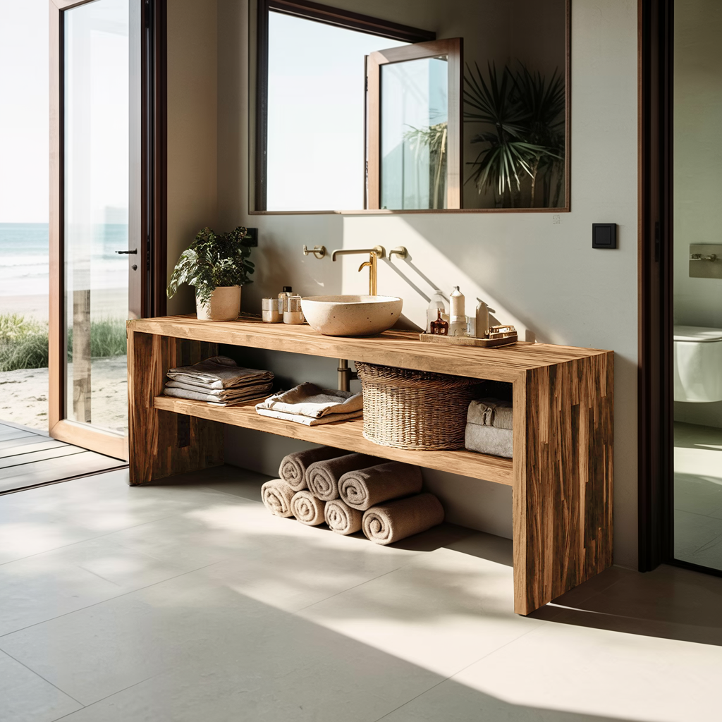 Live Edge Bathroom Storage Cabinet For Furniture Decor