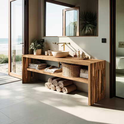 Live Edge Bathroom Storage Cabinet For Furniture Decor