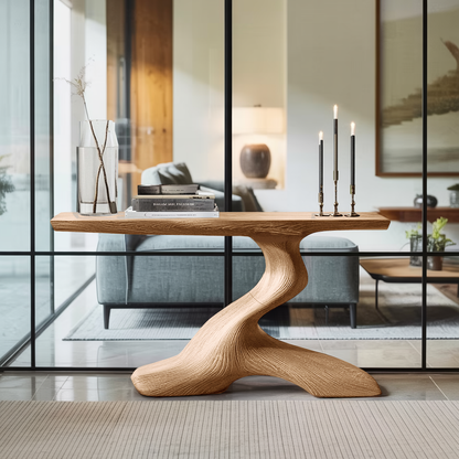 Mid Century Live Edge Desk For Living Room