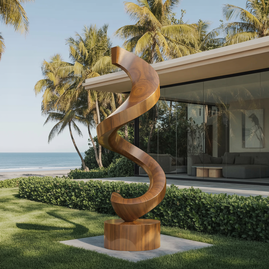 Handcrafted Wooden Sculpture For Garden Art Decor