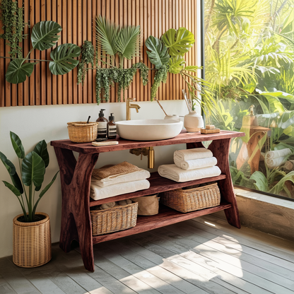 Handcrafted Live Edge Vanity For Bathroom Functionality