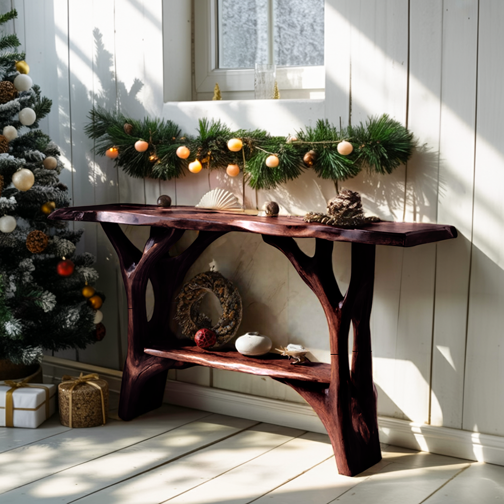 Modern Live Edge Entryway Table For Xmas Bedroom Seasonal Holiday Furniture