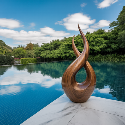 Modern Solid Wood Sculpture Entryway Design Accent Furniture