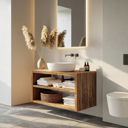 Wooden Bathroom Storage Cabinet For Rustic Decor Vibe