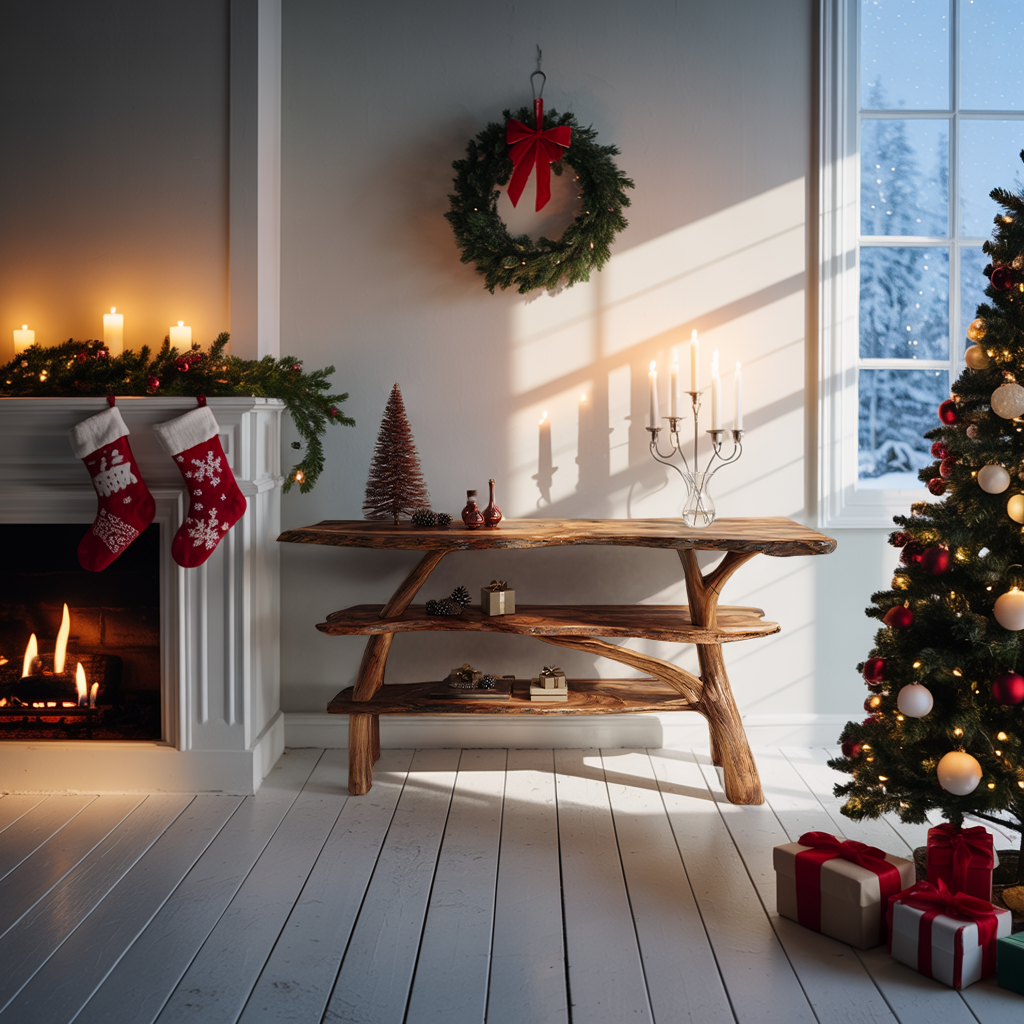 Modern Live Edge Entryway Table For Xmas Furniture Seasonal Living Room