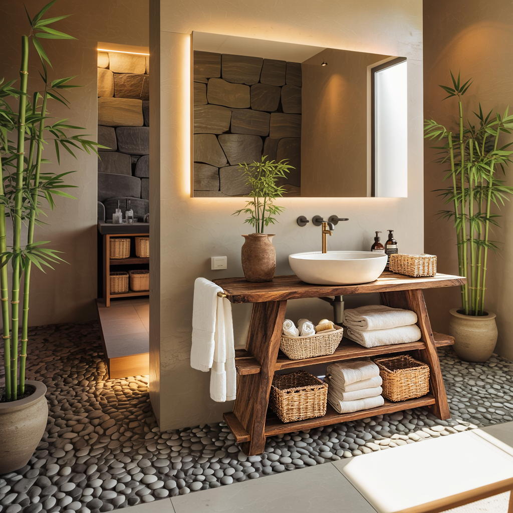 Rustic Vanity With Drawer For Compact Bathroom Spaces