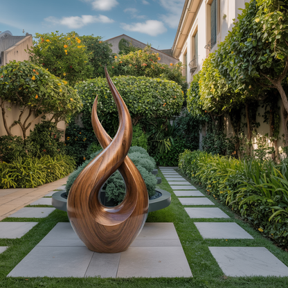 Modern Solid Wood Sculpture Entryway Design Accent Furniture