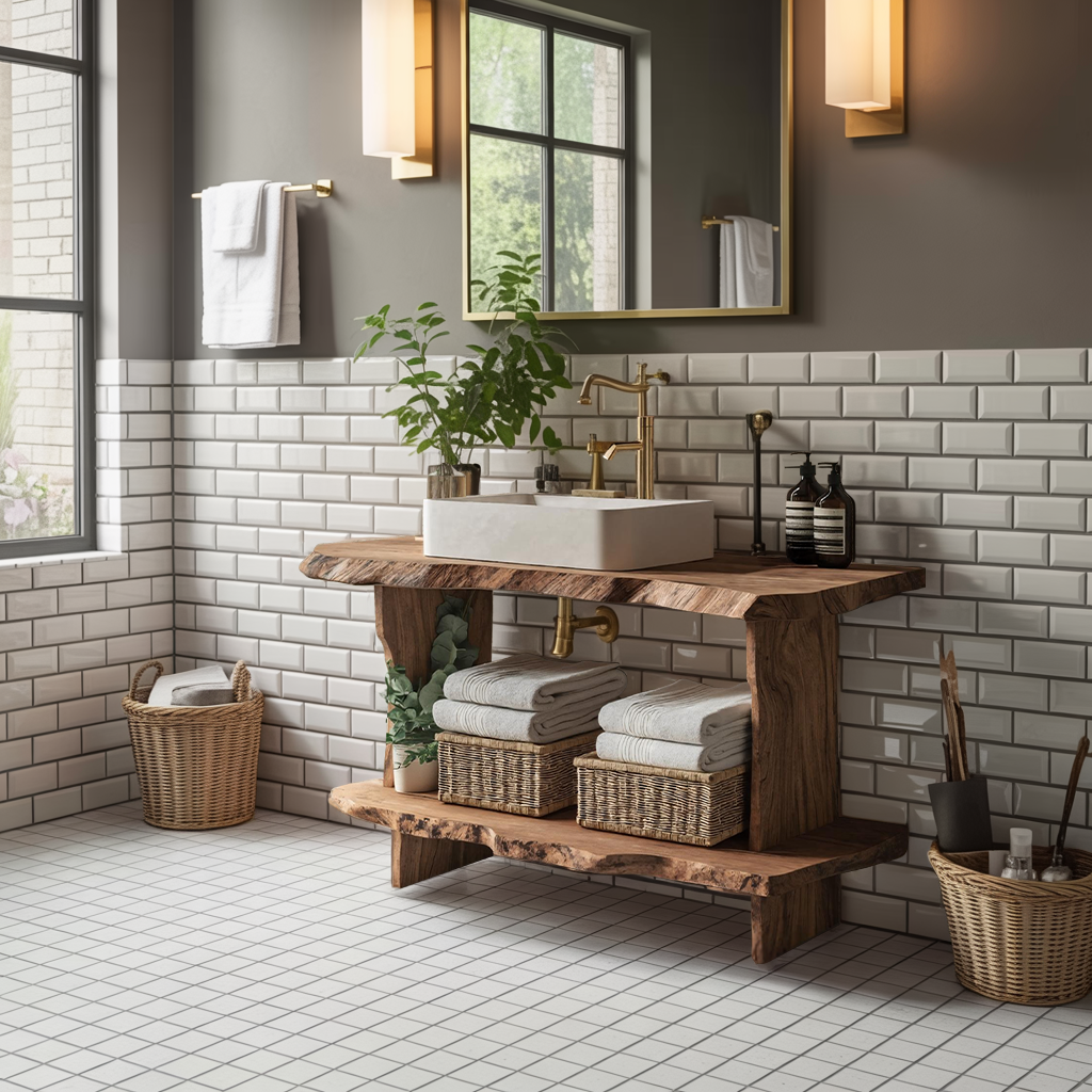 Mid Century Bathroom Cabinet For Elegant Bathroom