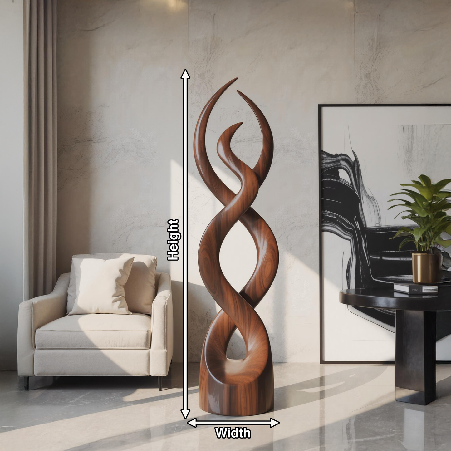 Modern Abstract Wooden Sculpture For Home Decor