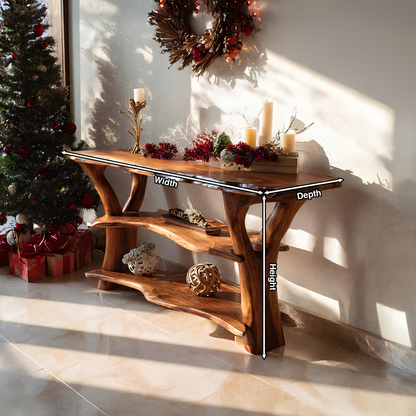 Modern Live Edge Entryway Table For Holiday Living Room Xmas Furniture