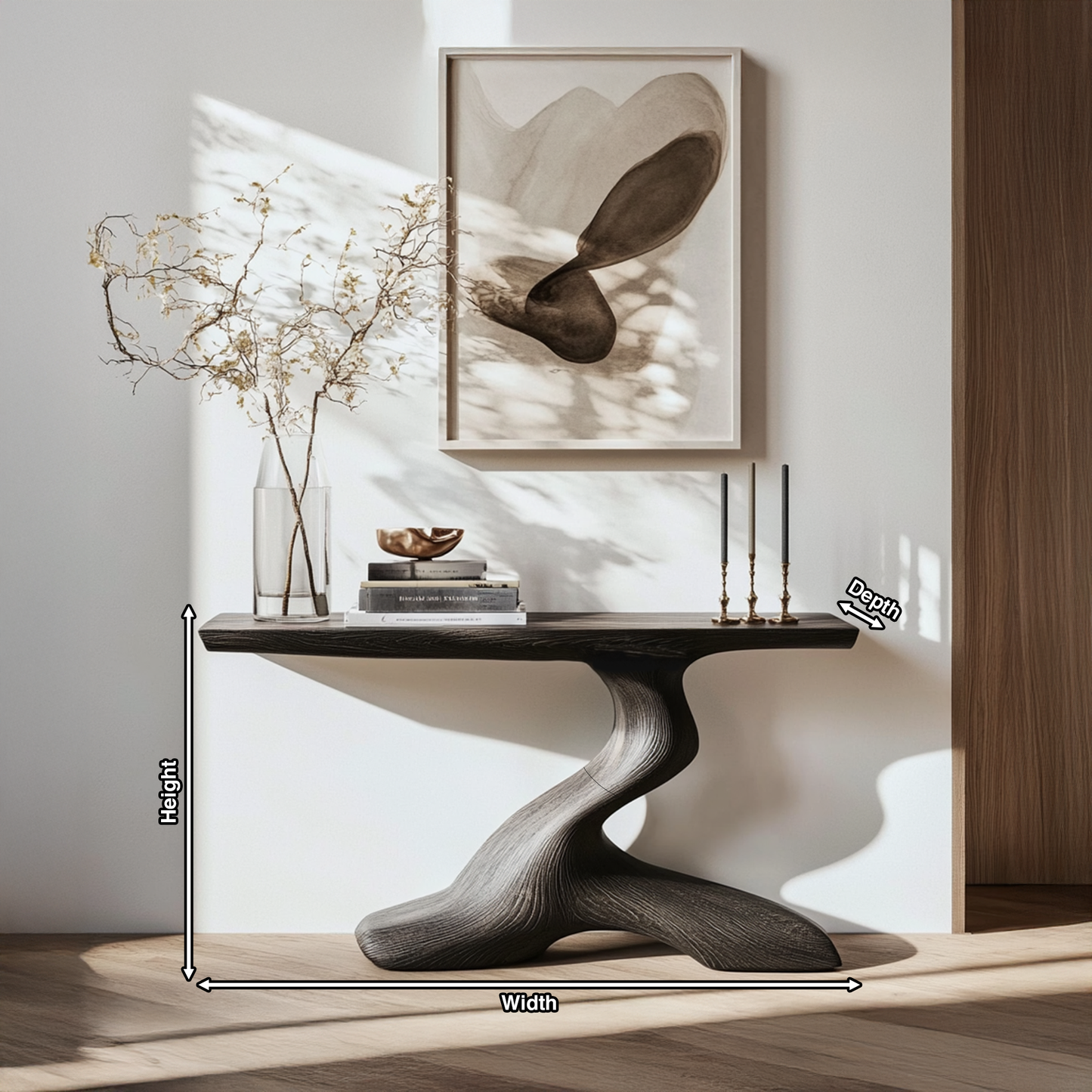 Mid Century Live Edge Desk For Living Room