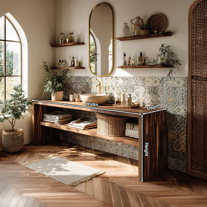 Live Edge Bathroom Storage Cabinet For Furniture Decor