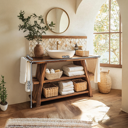 Rustic Vanity With Drawer For Compact Bathroom Spaces