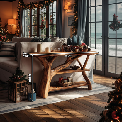 Farmhouse Solid Wood Console Table For Living Room Xmas Holiday Furniture