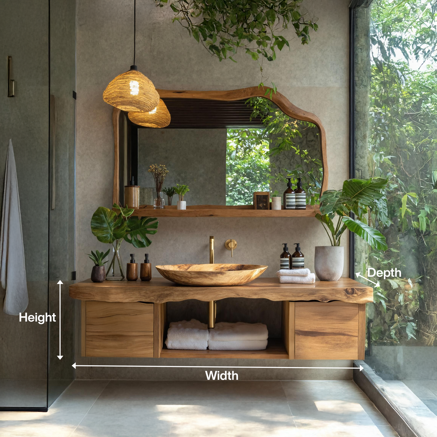 Natural Wood Floating Vanity For Bathroom Upgrade