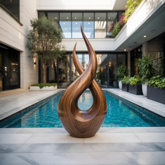 Modern Solid Wood Sculpture Entryway Design Accent Furniture