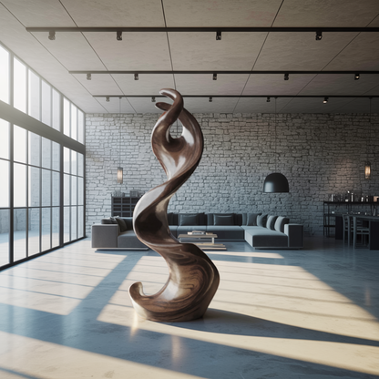 Farmhouse Large Twisted Spiral Floor Art For Living Room