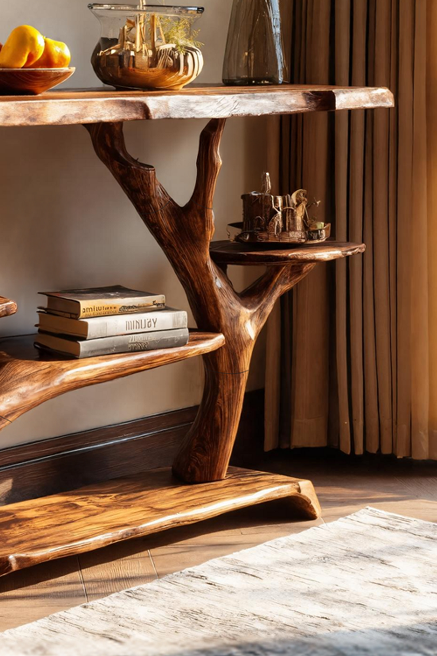 Mid Century Solid Wood Console Table For Stylish Entryway Design