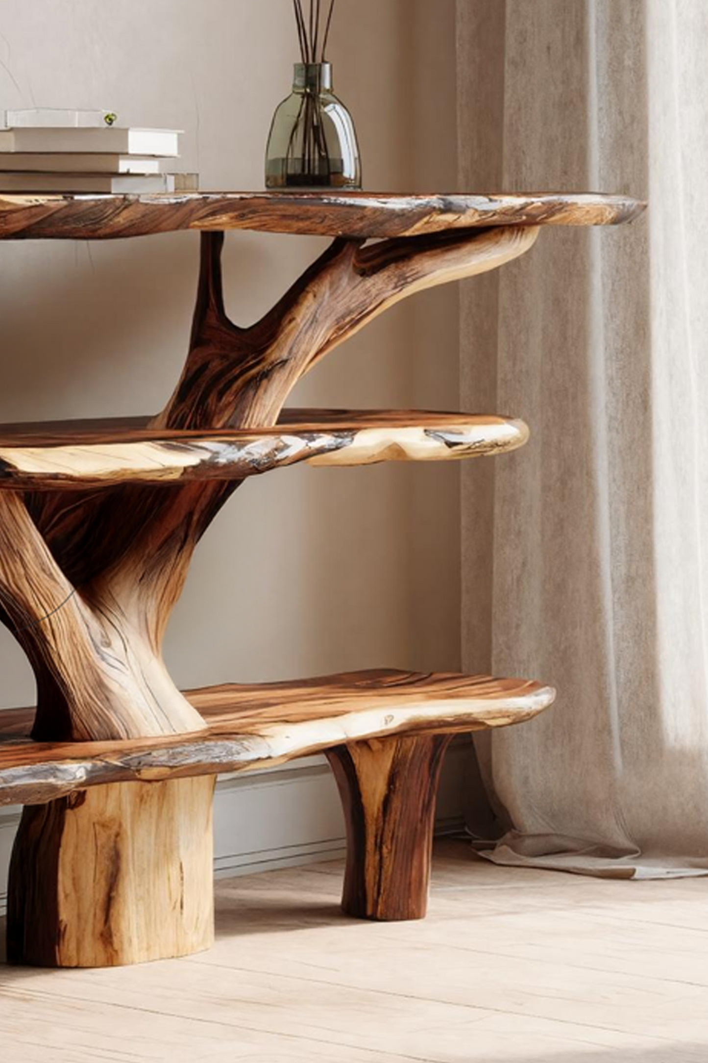 Farmhouse Solid Wood Console Table For Vintage Entryway Rustic Design