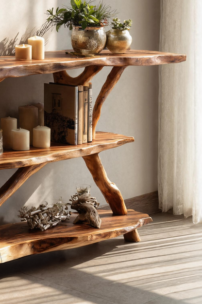 Farmhouse Solid Wood Console Table For Modern Rustic Furniture Style