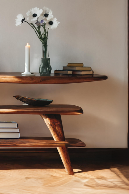 Farmhouse Live Edge Console Table For Unique Entryway Design