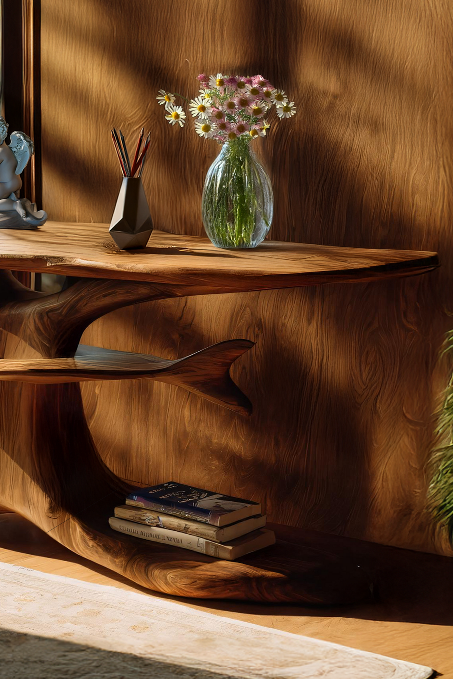 Handcrafted Live Edge Console Table For Farmhouse Decor