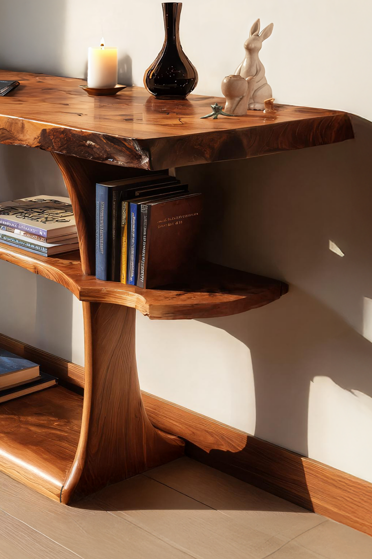 Farmhouse Live Edge Entryway Table For Hallway And Foyer Design