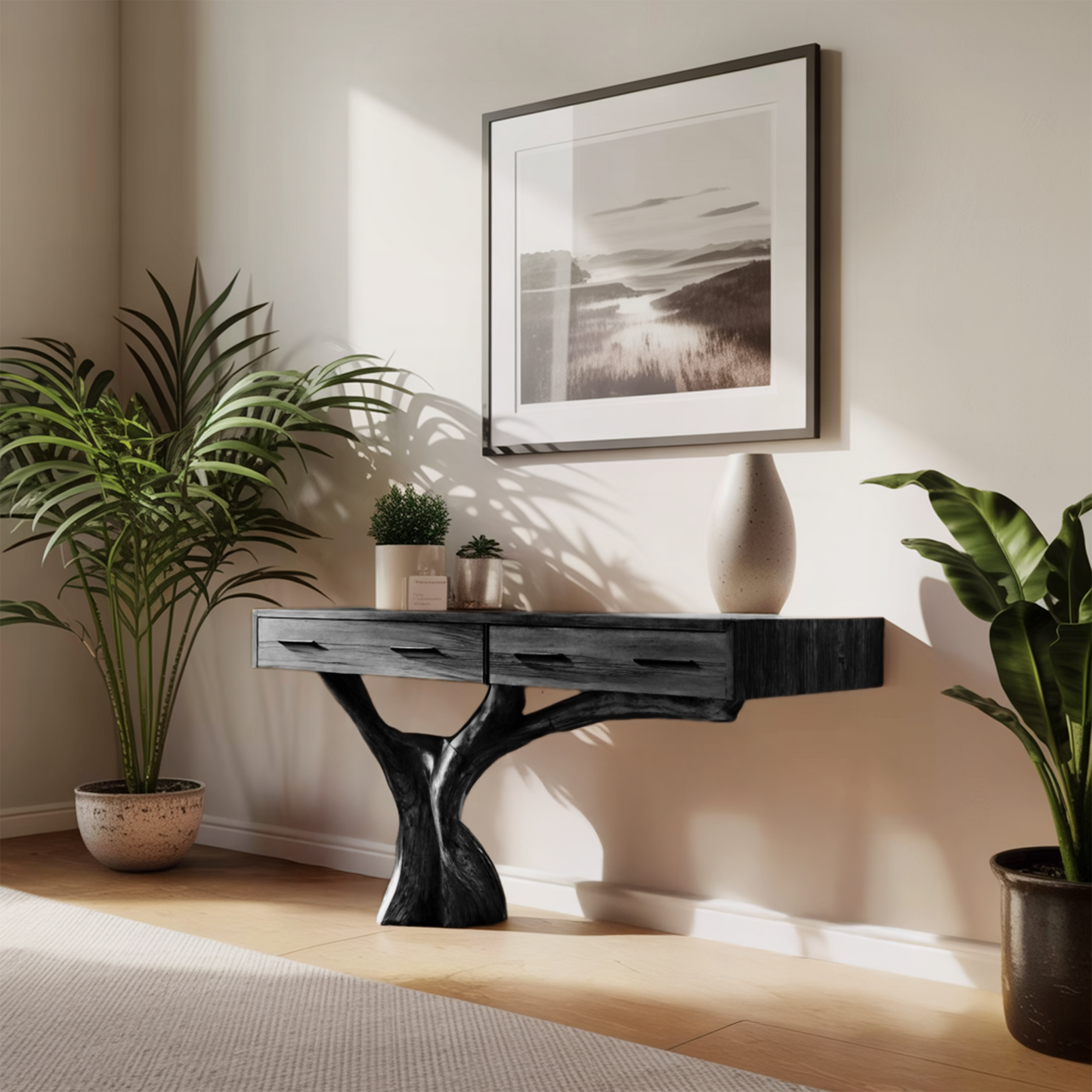 Farmhouse Live Edge Entryway Table For Bedroom Cozy Rustic Vibes