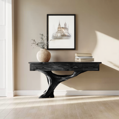 Farmhouse Solid Wood Dressing Table For Bedroom Decor And Storage