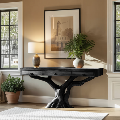 Handcrafted Solid Wood Dressing Table For Living Room Unique Style