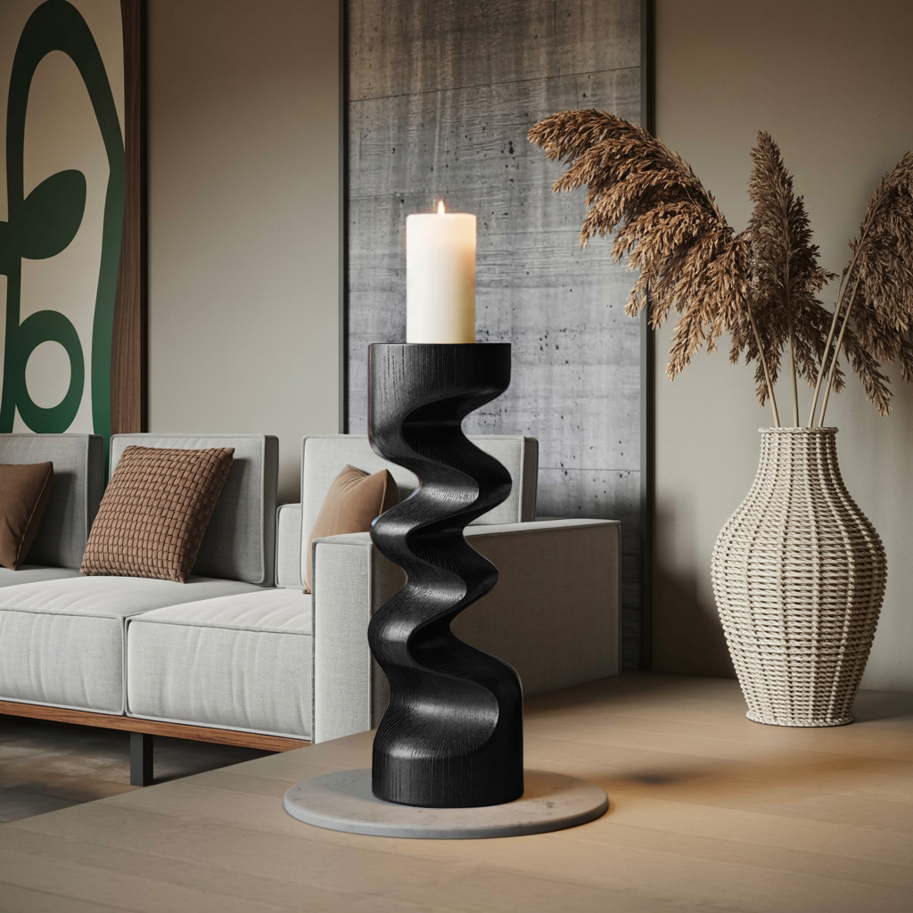 Rustic Wooden Abstract Decor For Living Room Display