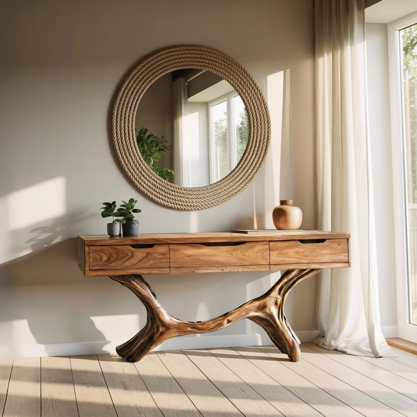 Rustic Solid Wood Dressing Table For Cozy Bedroom