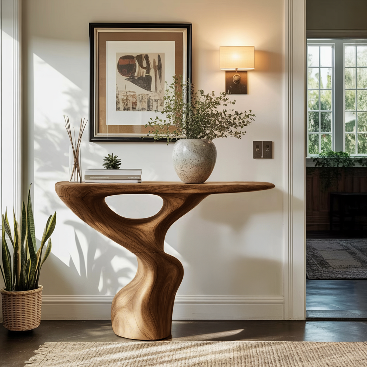 Rustic Accent Table Entryway Design