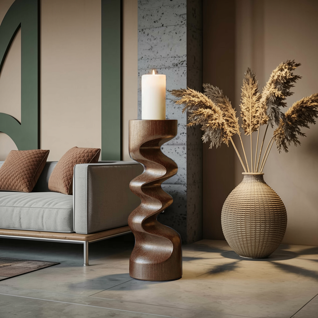 Rustic Wooden Abstract Decor For Living Room Display