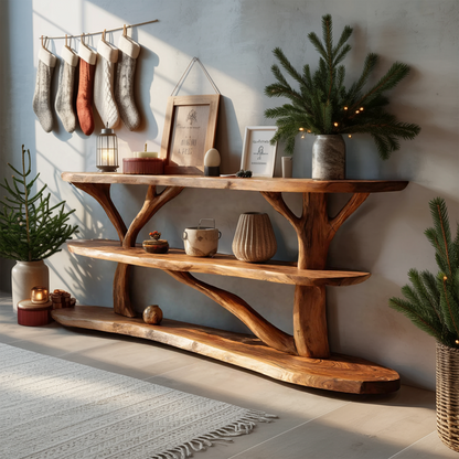 Farmhouse Solid Wood Console Table For Bedroom Decor Christmas Furniture