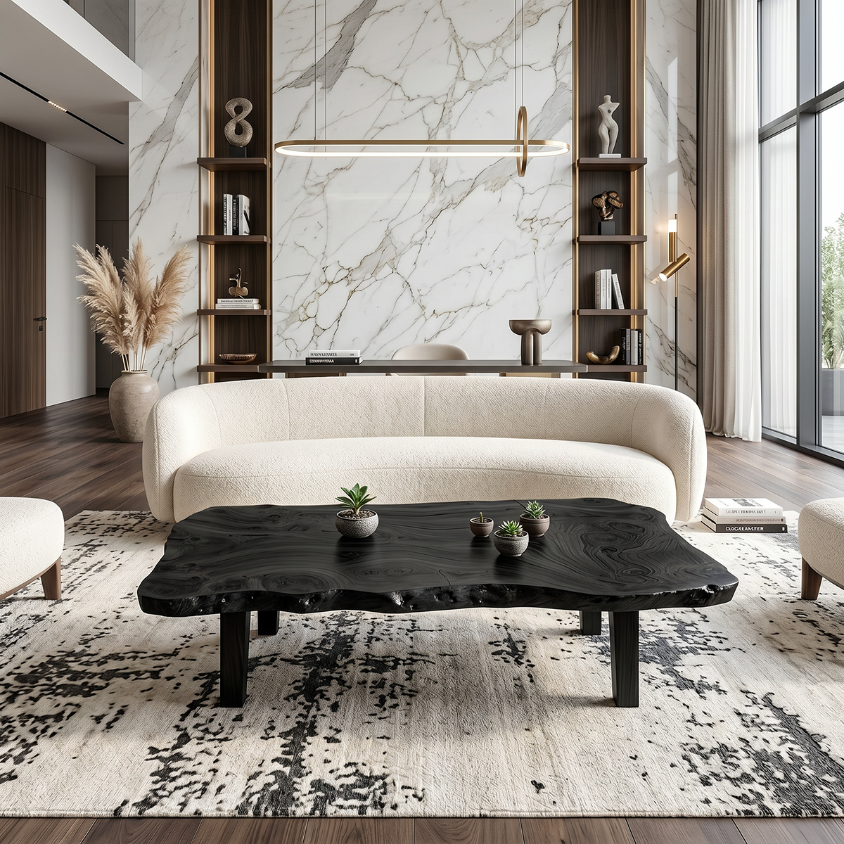 Live Edge Solid Wood Coffee Table Organic Slab Rustic Center Table